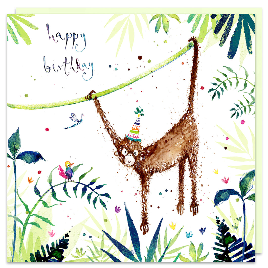 Happy Birthday monkey card