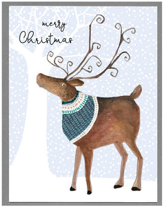 Reindeer Merry Christmas - pack of 5 little cards