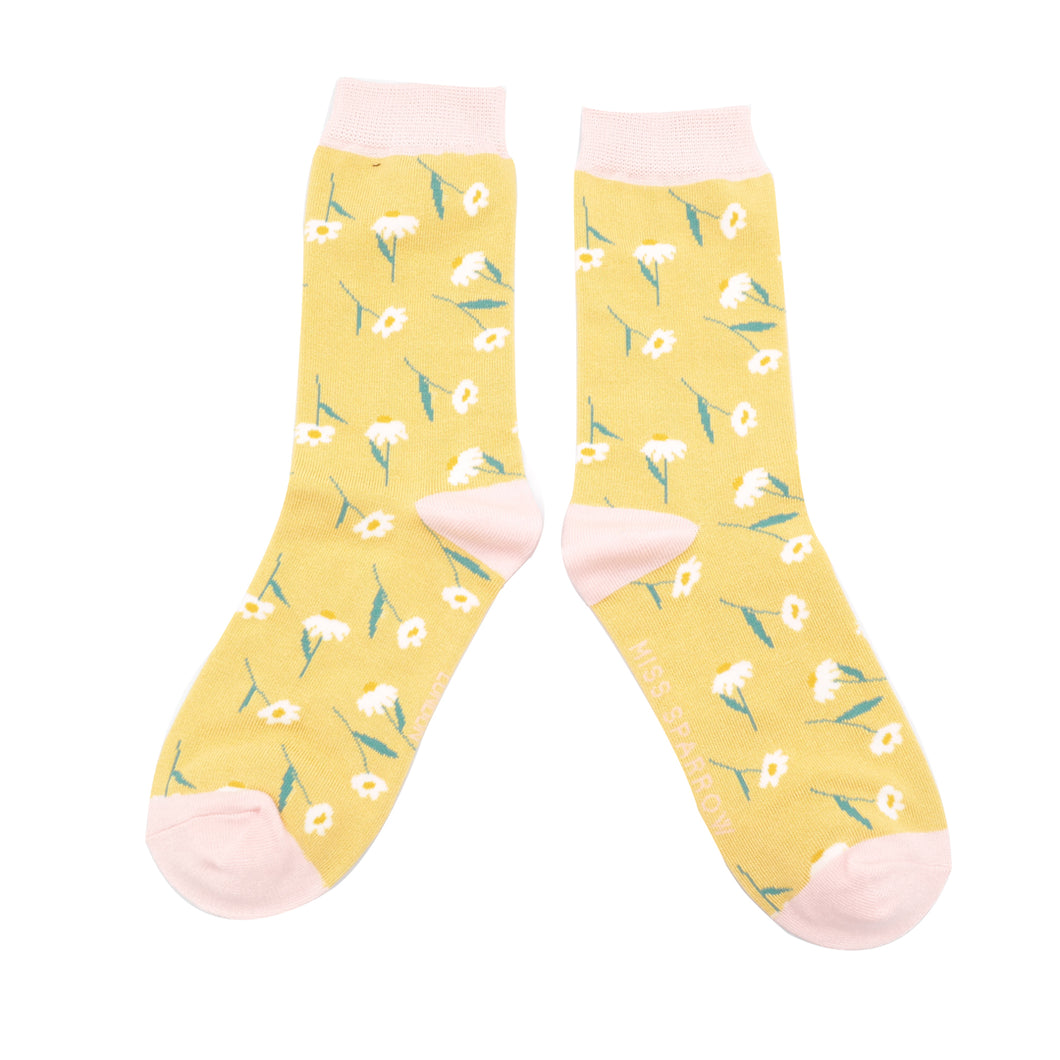 Daisies ladies socks yellow