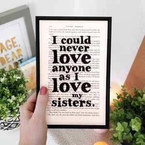 I Love My Sisters - book page print