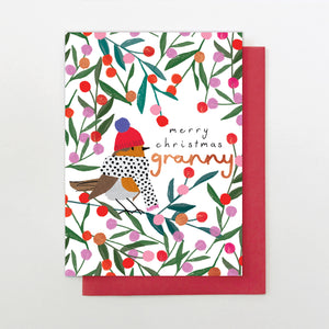 Christmas Granny robin in berries