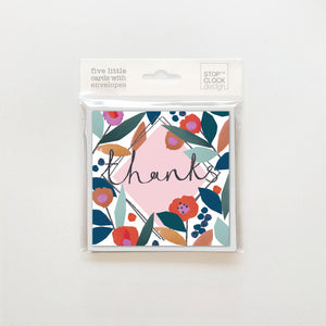 Thanks - pack of 5 cards - floral