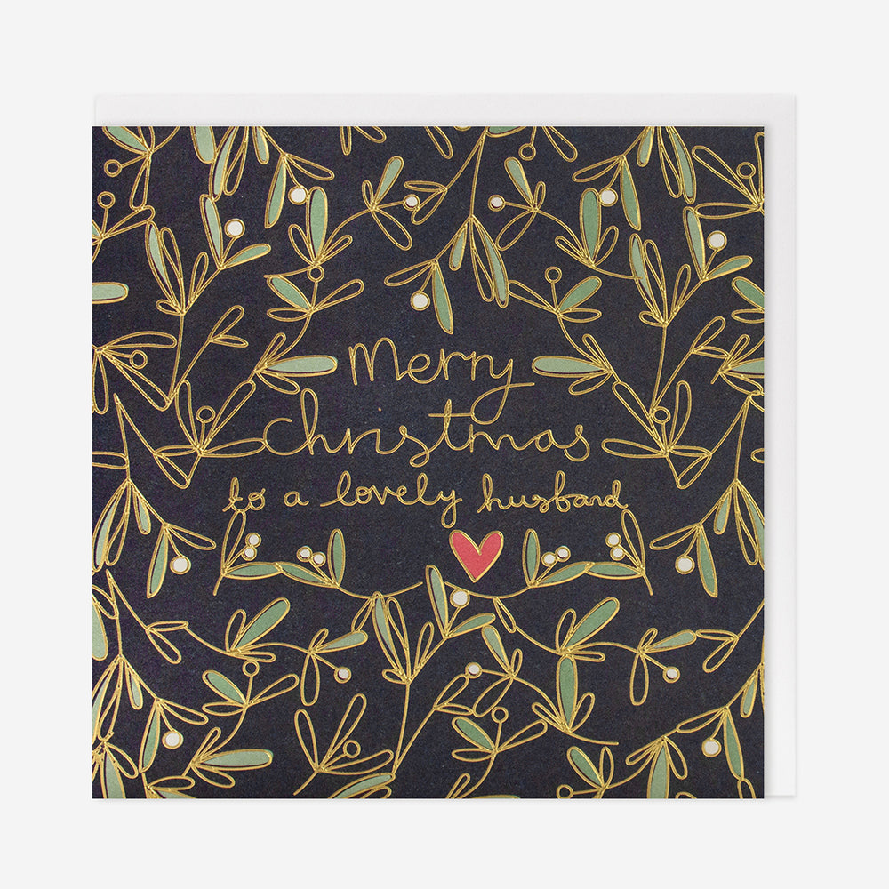 Christmas Card lovely husband mistletoe