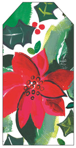 Pack of 6 Poinsettia gift tags
