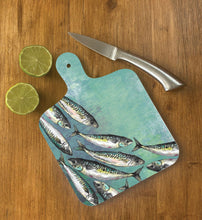 Load image into Gallery viewer, Chopping Board (small) Mackerel Shoal
