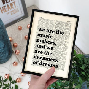 We Are the Music Makers - book page print