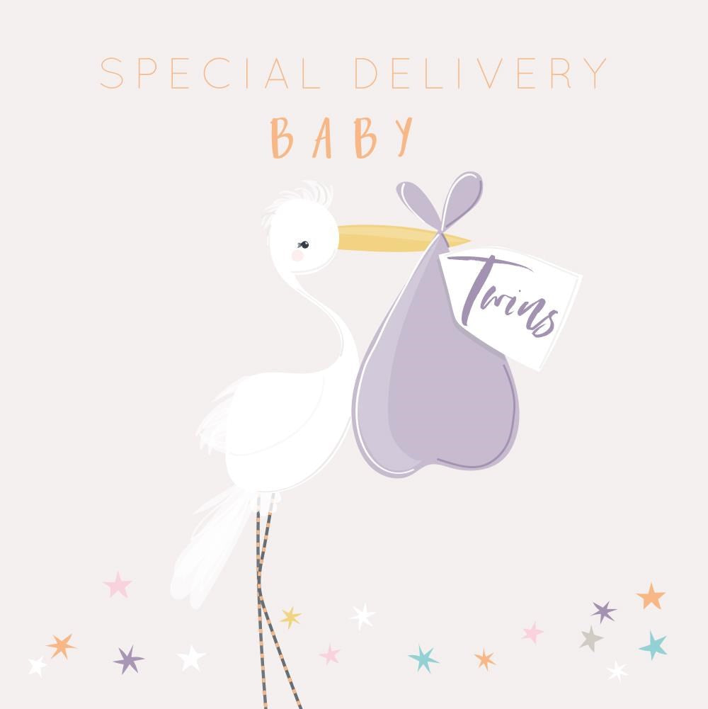 Special Delivery - Twins baby card