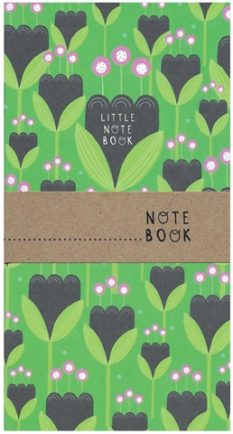 Green floral pocket notebook