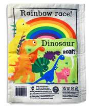 Load image into Gallery viewer, Rainbow Dinosaurs Crinkly Newspaper - new design
