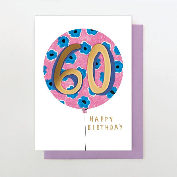 60 birthday balloon purple
