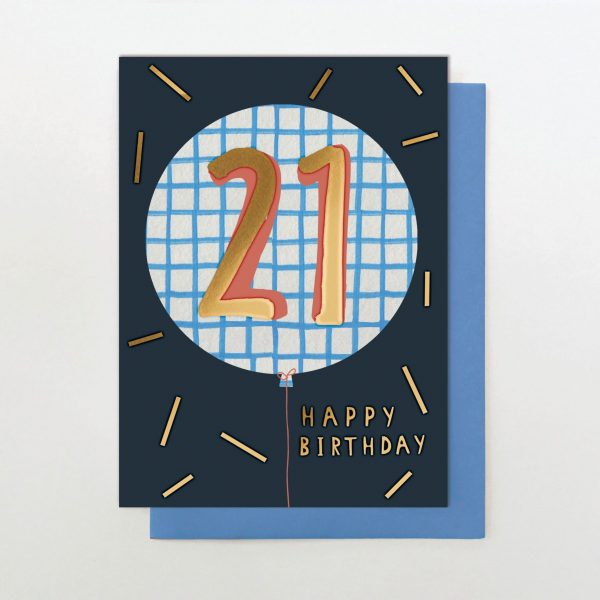 21 Birthday balloon blue