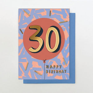 30 birthday balloon blue