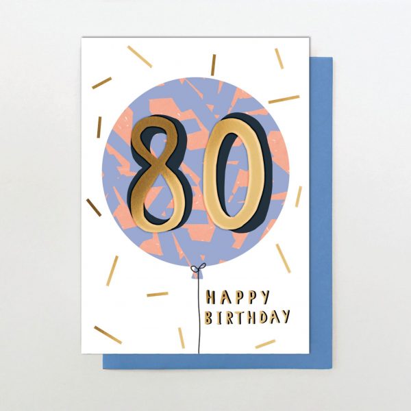 80 birthday balloon blue