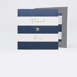 Thank You - pack of 5 cards - Navy stripe
