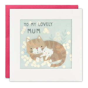 Lovely Mum Cats Paper Shakies Card