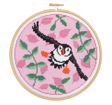 Load image into Gallery viewer, Puffin cross stitch kit
