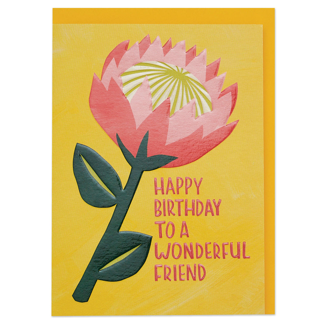 Happy Birthday wishes to a wonderful friend - Protea