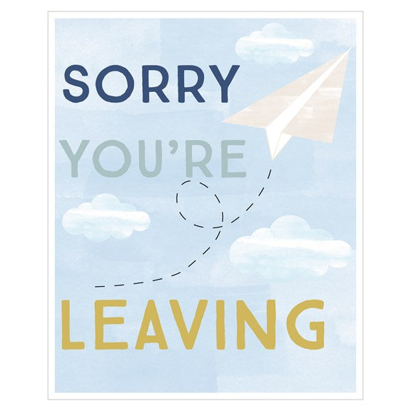 Sorry you're leaving - paper aeroplane