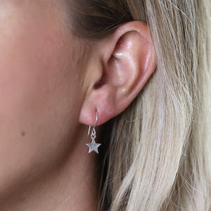 Sterling silver star drop earrings