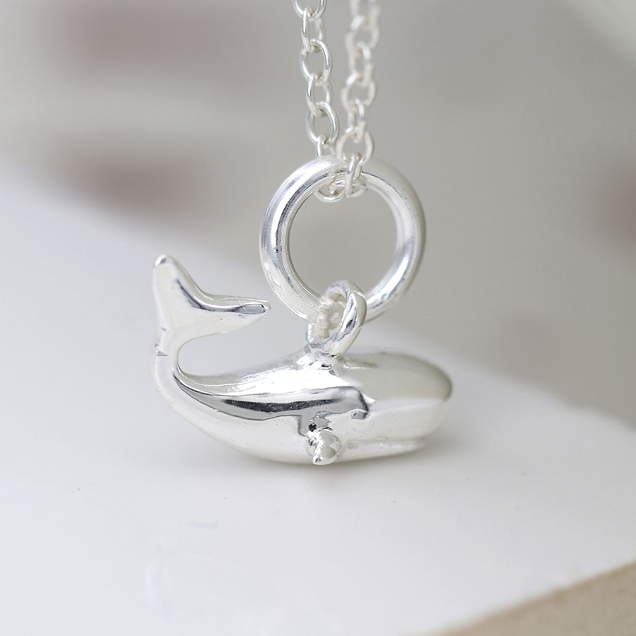 Sterling silver whale necklace