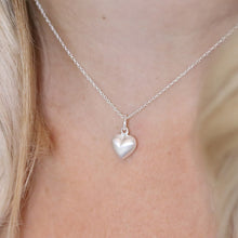 Load image into Gallery viewer, Silver brushed heart necklace
