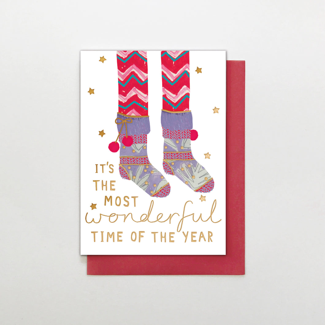 Christmas Card- wonderful christmas socks