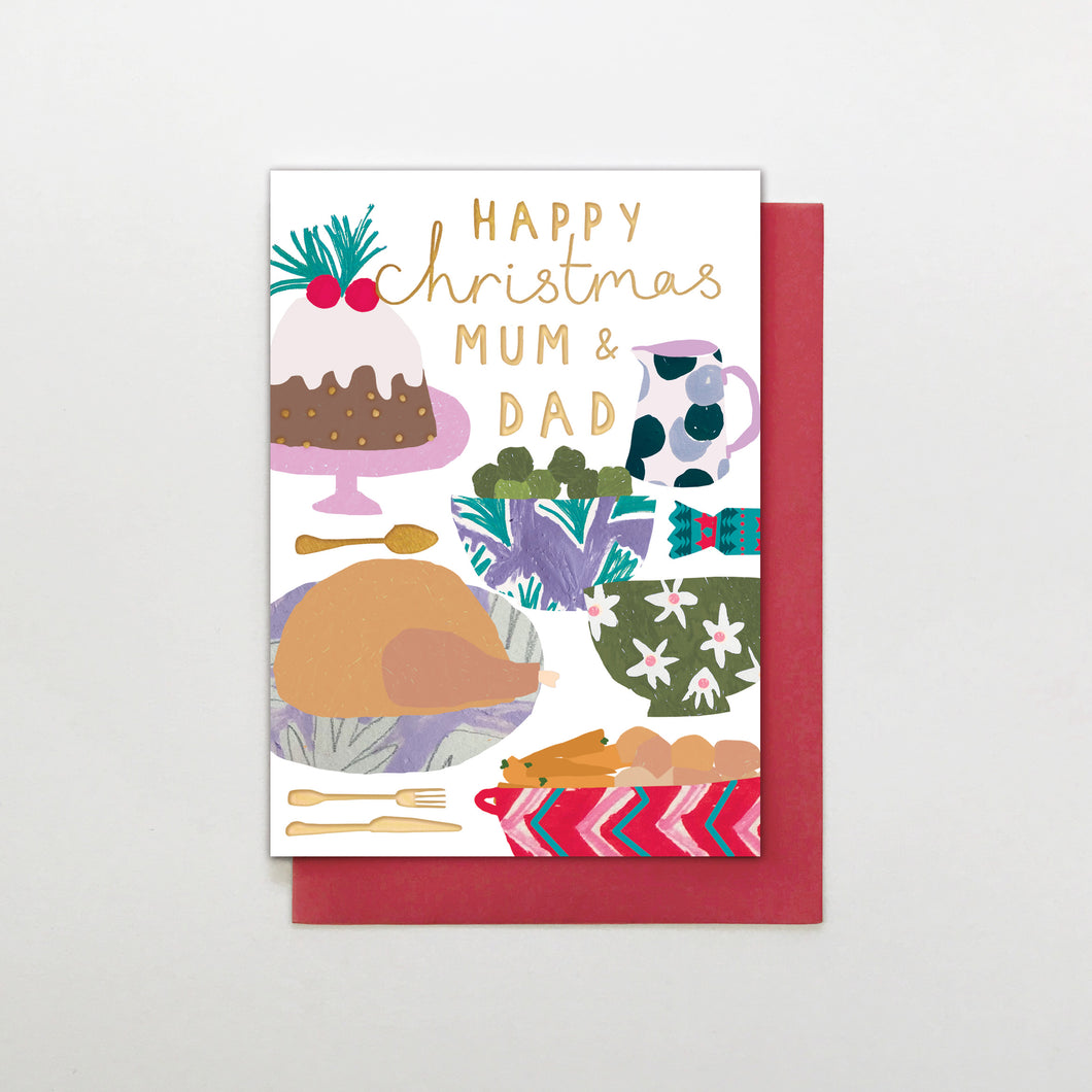 Christmas Card- mum & dad christmas food