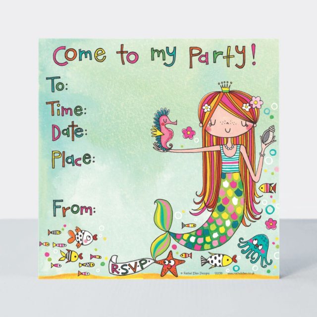 Party Invitations - Mermaid - pack of 8