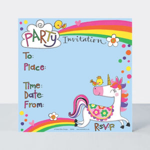 Party Invitations - Unicorn - pack of 8