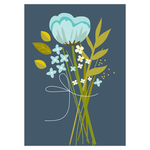 Bunch of flowers blue - pack of 8 cards