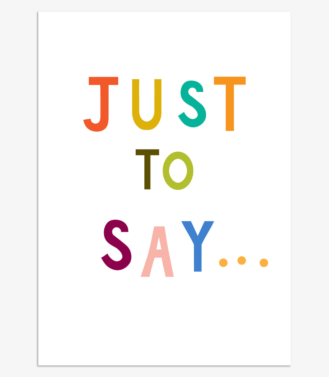 Just to say - pack of 8 cards