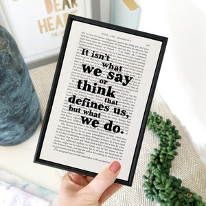 It Isn't What We Say - book page print