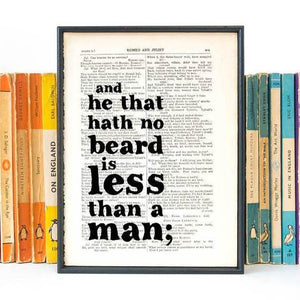 He That Hath No Beard - book page print