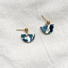 Load image into Gallery viewer, Small Clay Drop Earrings - teal terrazzo
