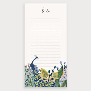 Peacock Floral Notepad