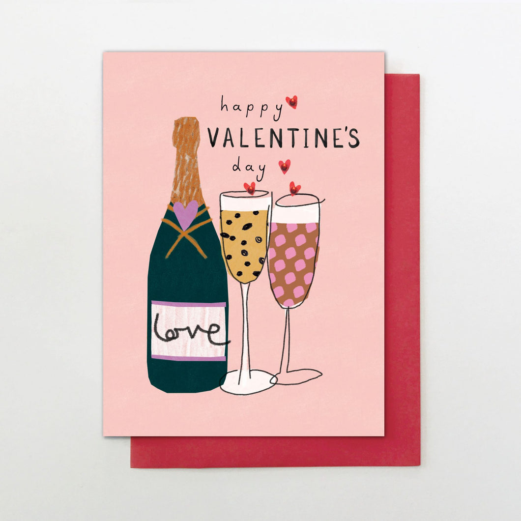 Valentine's Day Champagne card