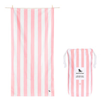 Load image into Gallery viewer, Quick Dry Striped Towel - Malibu Pink - extra large
