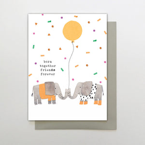 Born Together Friends Forever - twins baby card