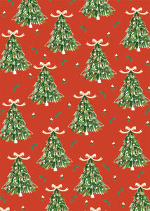 Christmas Trees Red wrapping paper
