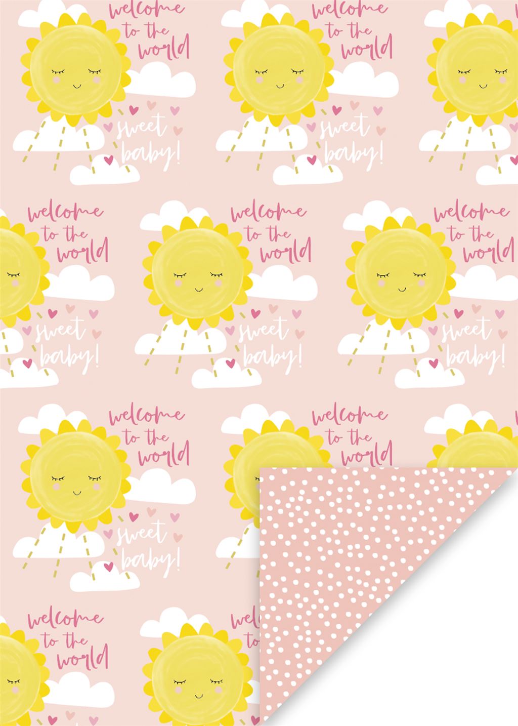 Baby Girl pink sunshine wrapping paper
