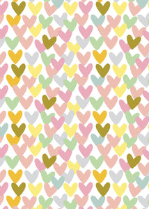 Pastel hearts wrapping paper