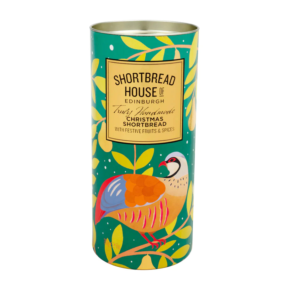 200g Partridge Shortbread drum with Festive Fruits and Spices