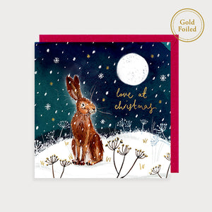 Christmas Card Hare Love at Christmas