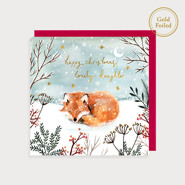 Christmas Card Daughter Sleeping Fox