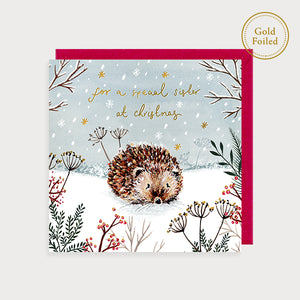 Christmas Card Sister Hedgehog