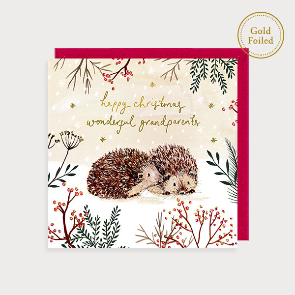 Christmas Card Grandparents Hedgehogs