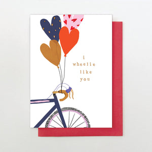 Bike & Balloons Valentine card