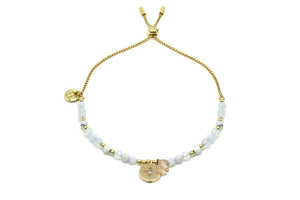 Amrum Pale Grey & Gold Charm Bracelet