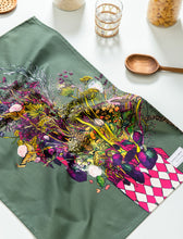 Load image into Gallery viewer, Autumn blooms tea towel

