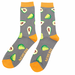 Mr Heron Avocados mens socks grey